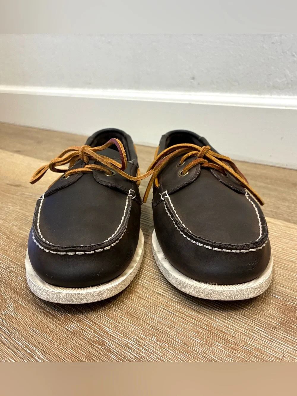 Tommy Hilfiger Leather Boat Shoes Dark Brown Men’s Size US 9 EU 42